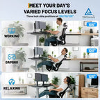 Chaise de jeu ergonomique en maille avec accoudoirs 4D relevables, appui-tête 3D, chaise de bureau avec support lombaire et repose-jambes réglables