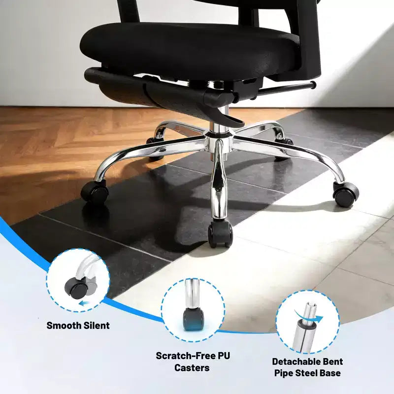 Chaise de jeu ergonomique en maille avec accoudoirs 4D relevables, appui-tête 3D, chaise de bureau avec support lombaire et repose-jambes réglables