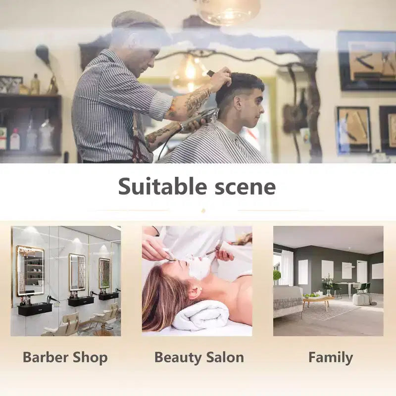 Sandinrayli Poste de Barbier Mural avec Tiroir de Rangement Verrouillable, Blanc