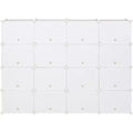 Resin Cube Shoe Rack, DIY Deformable Modular Storage Shelf, 162x32x162cm 4-Row 8-Tier 32-Cube, White, for Closet Entryway