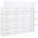 Étagère à chaussures en résine à cubes, étagère de rangement modulaire déformable DIY, 162x32x162cm 4 rangées 8 niveaux 32 cubes, blanc, pour placard ou entrée