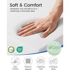 Matelas Dyonery Ferme Moyen, Matelas en Mousse à Mémoire de Forme avec Gel Rafraîchissant, Soutien Ferme Moyen Soulageant la Pression, Mousse Ventilée Rafraîchissante