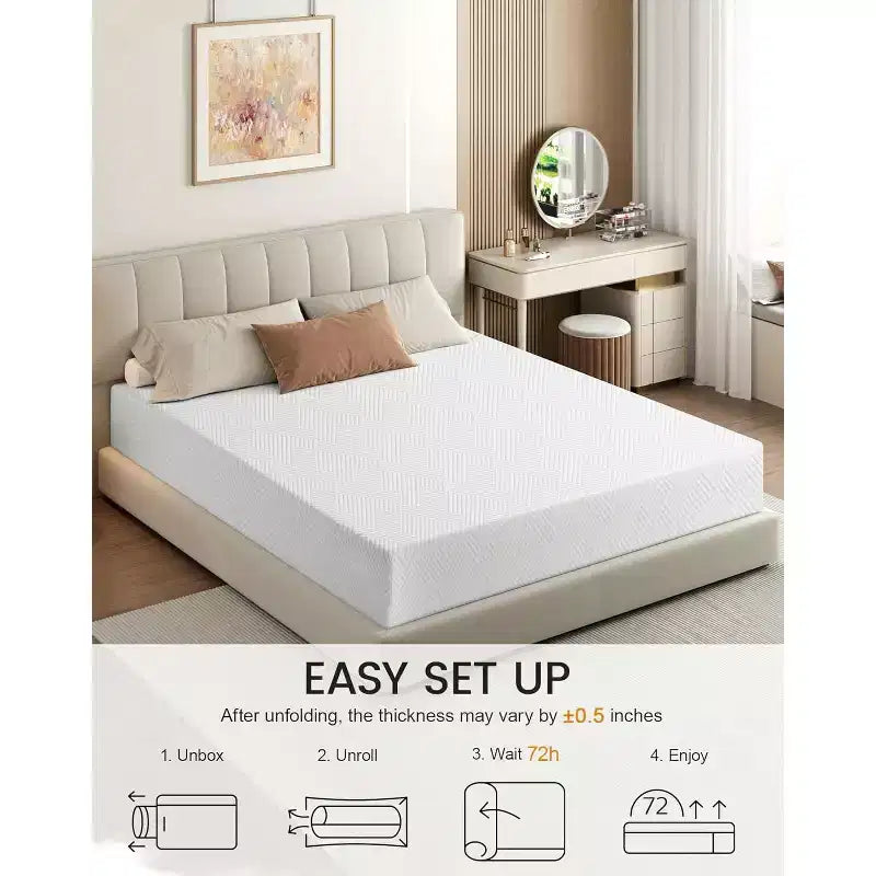 Matelas Dyonery Ferme Moyen, Matelas en Mousse à Mémoire de Forme avec Gel Rafraîchissant, Soutien Ferme Moyen Soulageant la Pression, Mousse Ventilée Rafraîchissante