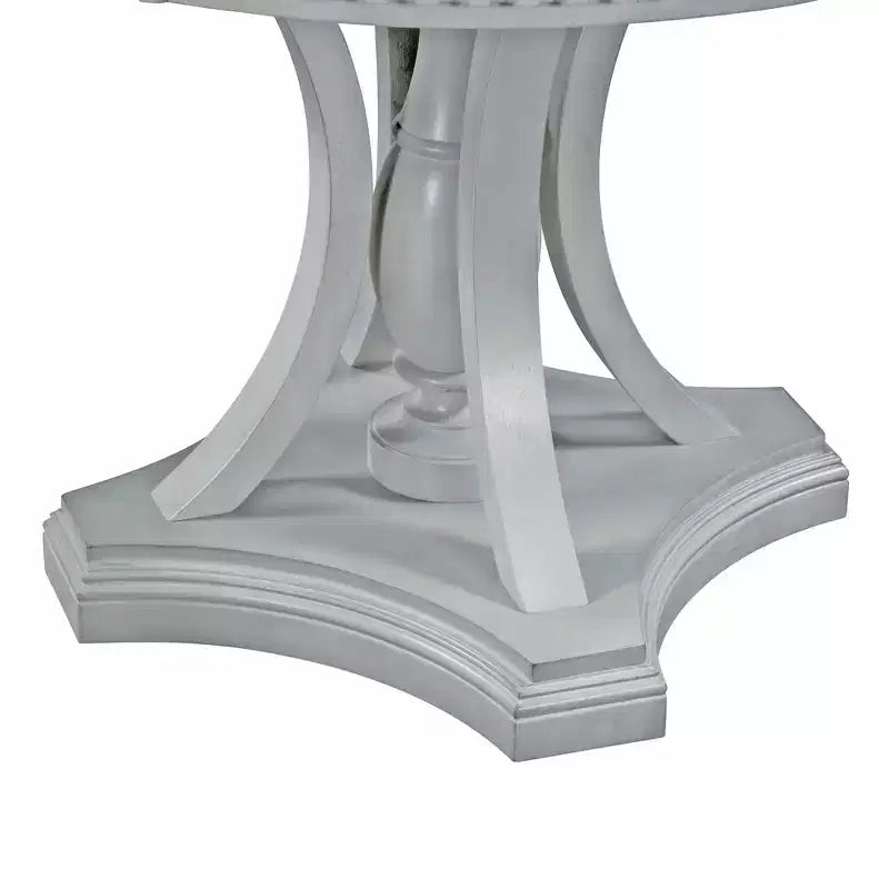 Ensemble de salle à manger rond de style ferme pour 4 personnes, table de cuisine extensible en bois avec 4 chaises rembourrées