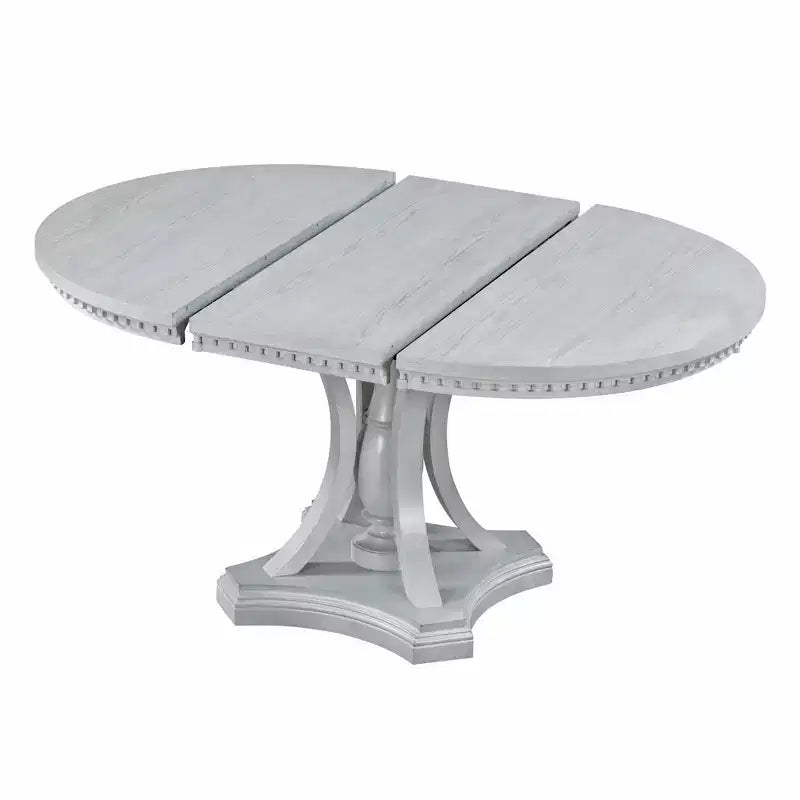 Ensemble de salle à manger rond de style ferme pour 4 personnes, table de cuisine extensible en bois avec 4 chaises rembourrées