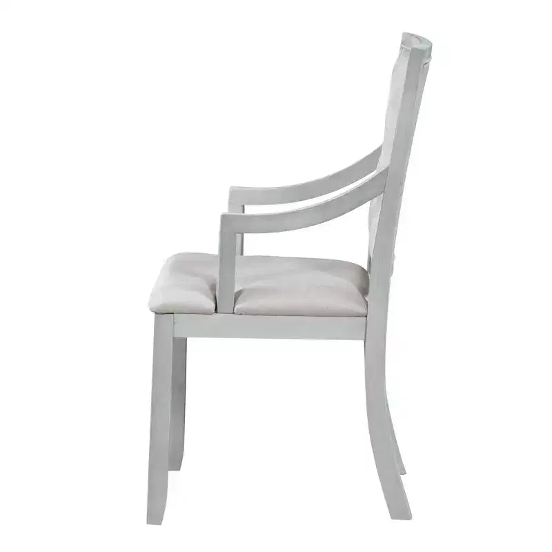 Ensemble de salle à manger rond de style ferme pour 4 personnes, table de cuisine extensible en bois avec 4 chaises rembourrées
