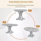 Ensemble de salle à manger rond de style ferme pour 4 personnes, table de cuisine extensible en bois avec 4 chaises rembourrées