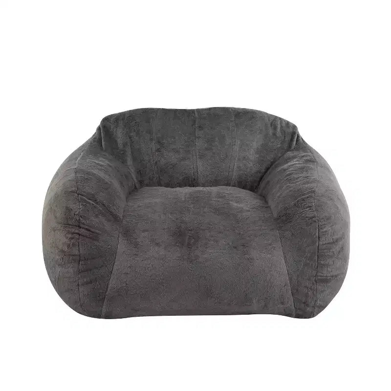 Sezze, fauteuil poire d'intérieur, fausse fourrure grise