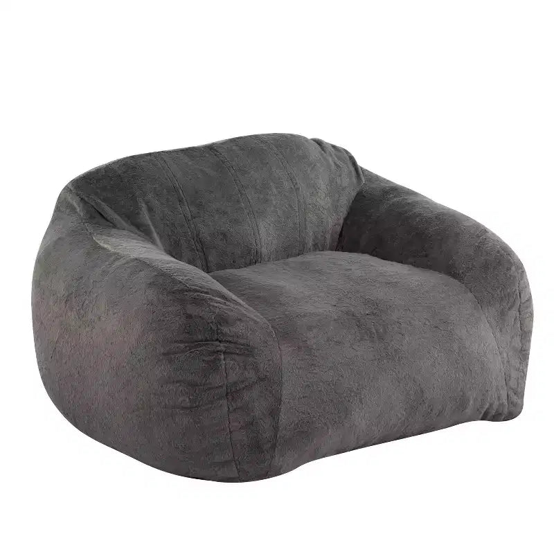Sezze, fauteuil poire d'intérieur, fausse fourrure grise