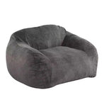 Sezze, fauteuil poire d'intérieur, fausse fourrure grise