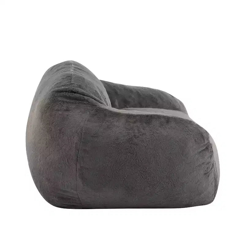 Sezze, fauteuil poire d'intérieur, fausse fourrure grise