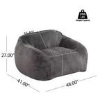 Sezze, fauteuil poire d'intérieur, fausse fourrure grise