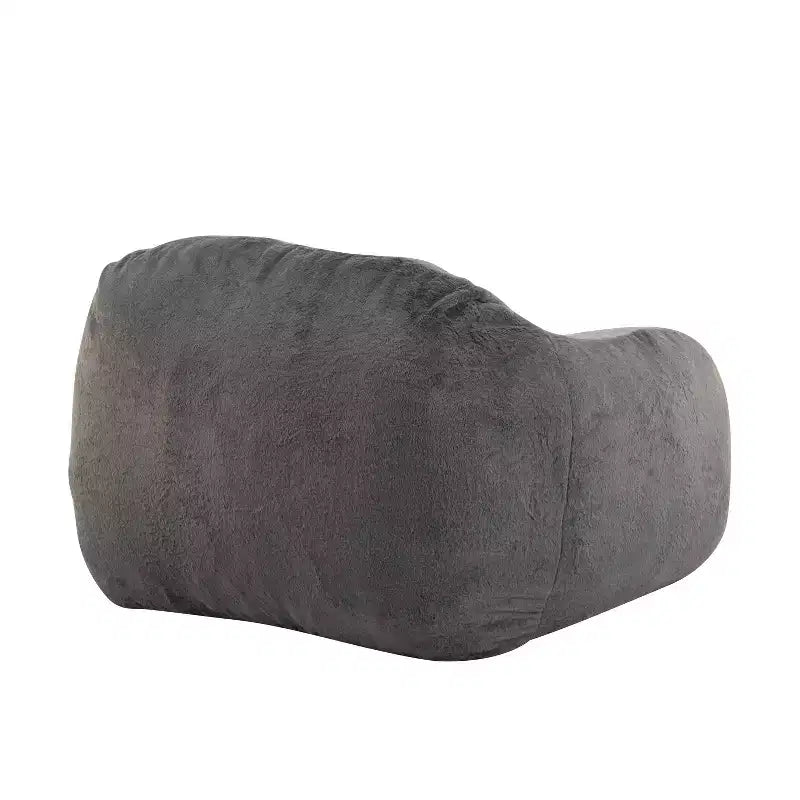 Sezze, fauteuil poire d'intérieur, fausse fourrure grise