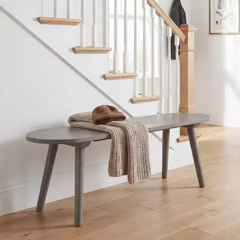 Banc de salle à manger Costway 43'' en bois massif style rustique avec pieds en bois d'hévéa pour salon et cuisine