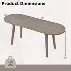 Banc de salle à manger Costway 43'' en bois massif style rustique avec pieds en bois d'hévéa pour salon et cuisine