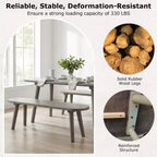 Banc de salle à manger Costway 43'' en bois massif style rustique avec pieds en bois d'hévéa pour salon et cuisine