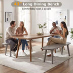 Banc de salle à manger Costway 43'' en bois massif style rustique avec pieds en bois d'hévéa pour salon et cuisine