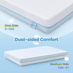 Matelas pour mini-berceau BaybyNest 38x24x4 pouces Portable Double face pour parc - Mousse à mémoire de forme rafraîchissante au gel, équilibre de la température - Certifié CertiPUR-US