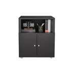 Meuble Classeur et Support d'Imprimante Mobile en Métal Noir, 2 Portes Verrouillables, Compartiment Réglable, Rangement 4 Fentes pour Lettre/Legal/A4