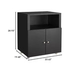 Meuble Classeur et Support d'Imprimante Mobile en Métal Noir, 2 Portes Verrouillables, Compartiment Réglable, Rangement 4 Fentes pour Lettre/Legal/A4