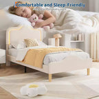 Cadre de lit rembourré à LED Twin XL avec tête de lit et pied de lit réglables, cadre de lit plateforme pour enfants, aucun sommier tapissier requis