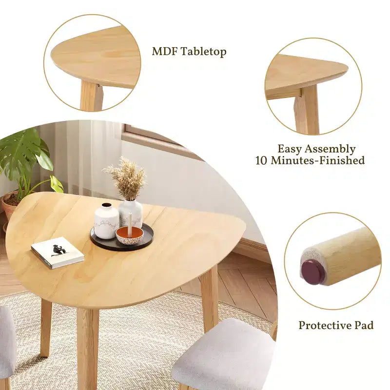 GDFStudio Dennis 35,91 Table triangulaire moderne en bois