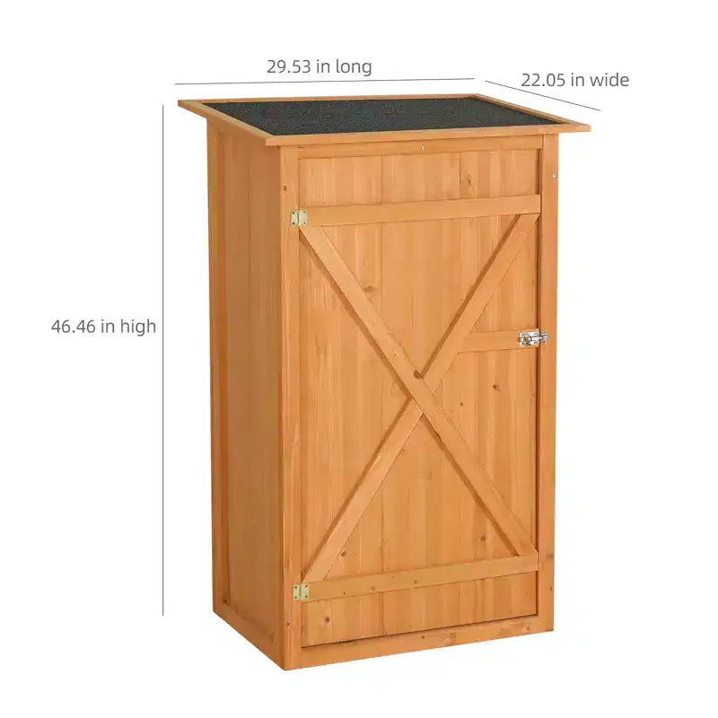 Abri de jardin en bois – Armoire à outils de jardin verrouillable et étanche avec toit plat pour l'arrière-cour, la terrasse, la pelouse et la ferme.