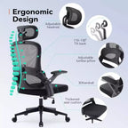 BALHAM TRADE-Chaise de bureau ergonomique Soutien lombaire réglable Inclinaison 110-130 Accoudoirs 3D avec appuie-tête