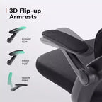 BALHAM TRADE-Chaise de bureau ergonomique Soutien lombaire réglable Inclinaison 110-130 Accoudoirs 3D avec appuie-tête