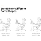 BALHAM TRADE-Chaise de bureau ergonomique Soutien lombaire réglable Inclinaison 110-130 Accoudoirs 3D avec appuie-tête
