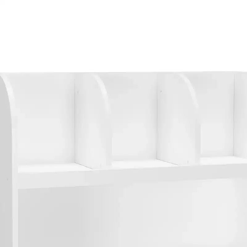 VIYET 24 Bibliothèque enfant à 4 compartiments, étagère de rangement et de présentation en MDF blanc (Organisateur de jouets anti-basculement pour salle de jeux/crèche)