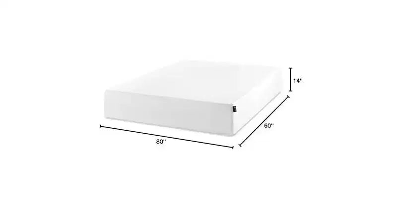 Matelas en mousse à mémoire de forme au thé vert Zinus 14 pouces Queen, sensation mi-ferme, soulagement de la pression zoné, mousses et tissus certifiés sans danger, matelas en boîte