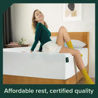 Matelas en mousse à mémoire de forme au thé vert Zinus 14 pouces Queen, sensation mi-ferme, soulagement de la pression zoné, mousses et tissus certifiés sans danger, matelas en boîte
