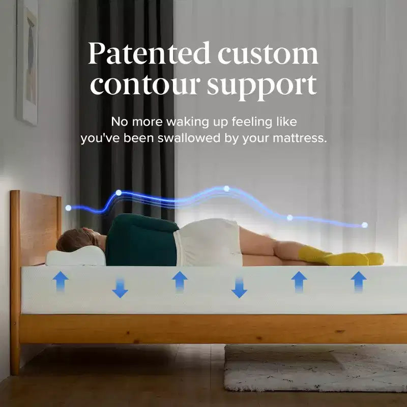 Matelas en mousse à mémoire de forme au thé vert Zinus 14 pouces Queen, sensation mi-ferme, soulagement de la pression zoné, mousses et tissus certifiés sans danger, matelas en boîte