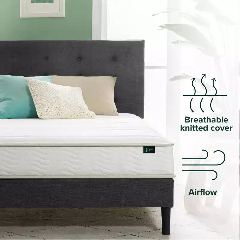 Matelas hybride ressorts et mousse Zinus 6 pouces [Nouvelle version], Lit simple, Fermeté moyenne, Soutien durable, Mousses et tissus certifiés sûrs, Matelas dans une boîte