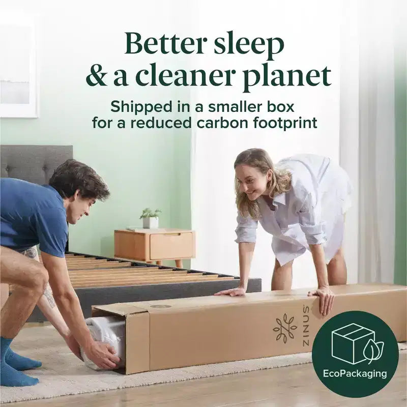 Matelas hybride ressorts et mousse Zinus 6 pouces [Nouvelle version], Lit simple, Fermeté moyenne, Soutien durable, Mousses et tissus certifiés sûrs, Matelas dans une boîte