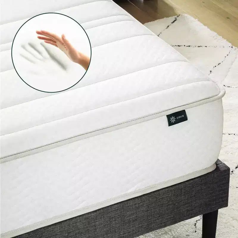 Matelas hybride ressorts et mousse Zinus 6 pouces [Nouvelle version], Lit simple, Fermeté moyenne, Soutien durable, Mousses et tissus certifiés sûrs, Matelas dans une boîte