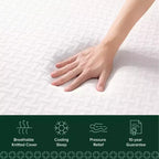Matelas en mousse à mémoire de forme Zinus 5 Twin Cooling Essential, sans fibre de verre, fermeté moyenne, couches rafraîchissantes et respirantes, matériaux certifiés sûrs