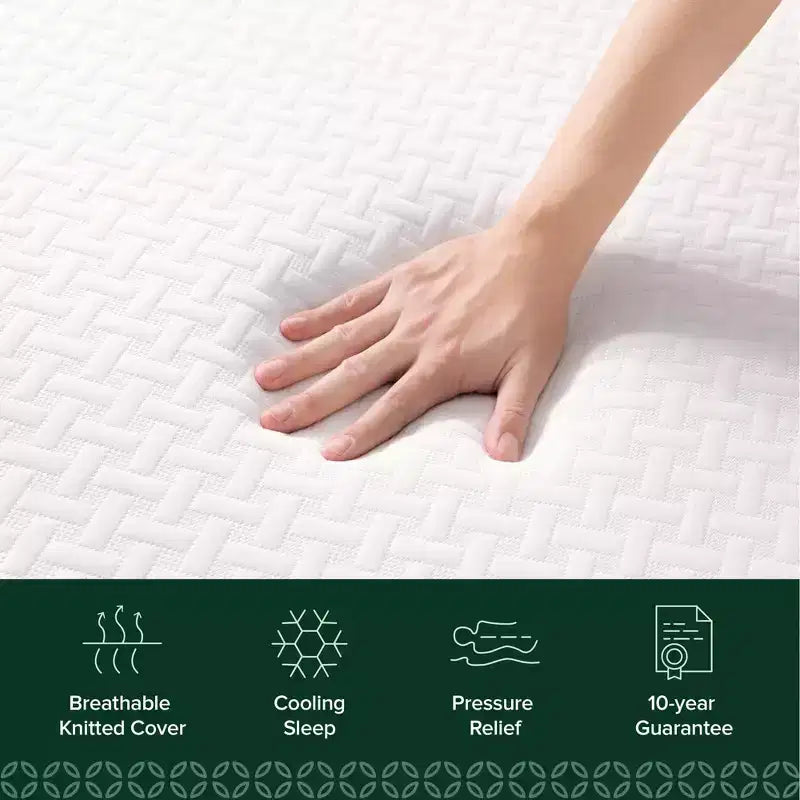 Matelas en mousse à mémoire de forme Zinus 5 Twin Cooling Essential, sans fibre de verre, fermeté moyenne, couches rafraîchissantes et respirantes, matériaux certifiés sûrs