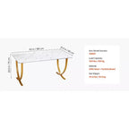 Bureau de Direction VEVOR, Grand Bureau de 160 x 80 cm, Table d'Ordinateur Moderne pour Salle de Conférence, Mobilier de Bureau avec Grand Plateau, Blanc+Doré