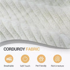 Canapé sectionnel modulaire Whisen avec accoudoir droit en chenille, canapé-lit convertible en blocs de tofu - Crème