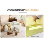 Canapé sectionnel modulaire Whisen avec accoudoir droit en chenille, canapé-lit convertible en blocs de tofu - Crème
