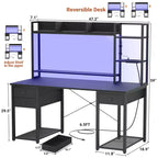 Bureau d'ordinateur avec tiroirs