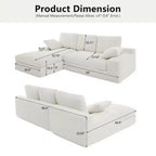 Canapé compressé en velours côtelé Clihome - Doux et agréable pour la peau avec 3 coussins de dossier et 2 coussins décoratifs
