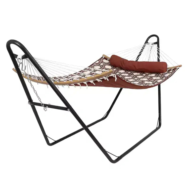 Support de hamac double universel Acekool, capacité de 250 kg, support de hamac en métal robuste pour hamacs de 2,7 à 4,3 m, patio extérieur, noir