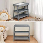 Table à langer Acekool avec matelas imperméable, Station de change portable avec 2 étagères de rangement pour nourrissons