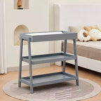 Table à langer Acekool avec matelas imperméable, Station de change portable avec 2 étagères de rangement pour nourrissons