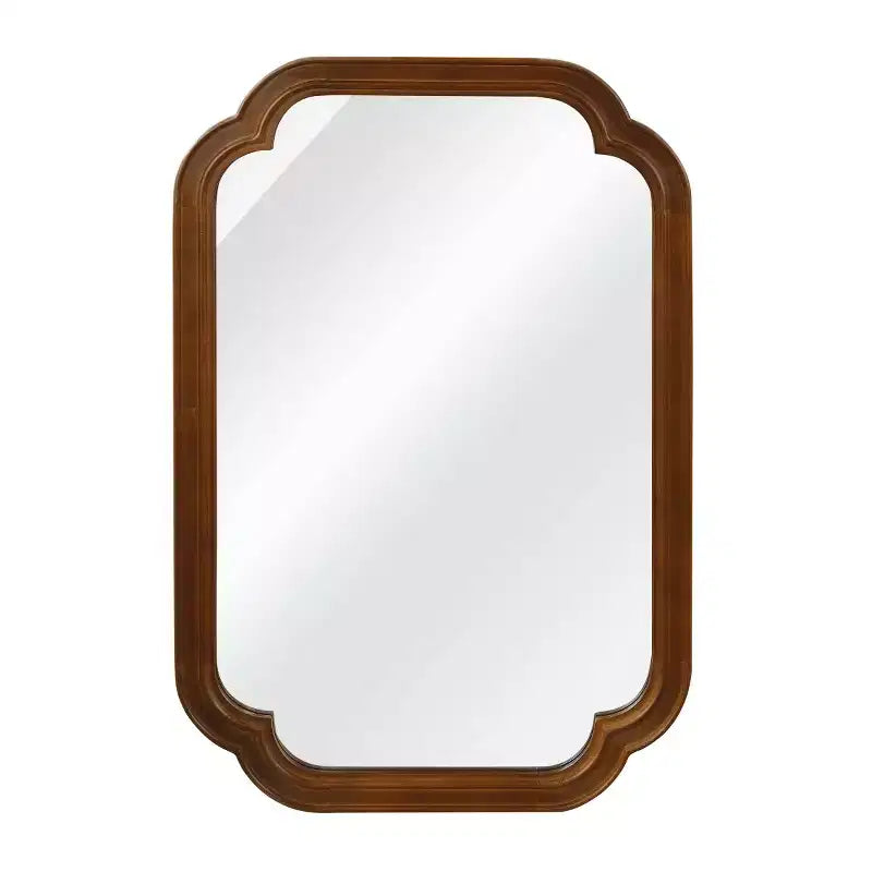 Miroir mural 24 x 36 avec cadre en bois massif, coins arrondis, miroir décoratif pour salle de bain, chambre à coucher, salon, entrée-Panipeachy