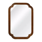 Miroir mural 24 x 36 avec cadre en bois massif, coins arrondis, miroir décoratif pour salle de bain, chambre à coucher, salon, entrée-Panipeachy