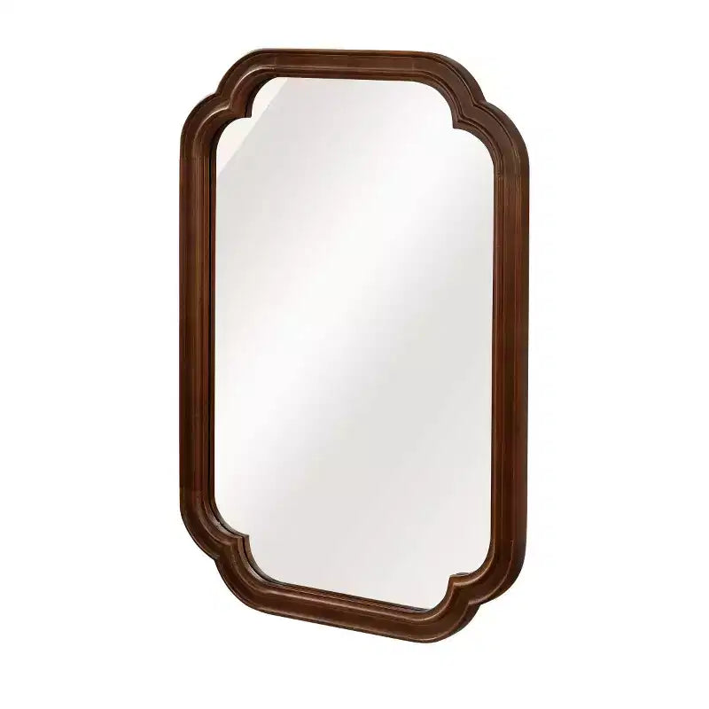 Miroir mural 24 x 36 avec cadre en bois massif, coins arrondis, miroir décoratif pour salle de bain, chambre à coucher, salon, entrée-Panipeachy